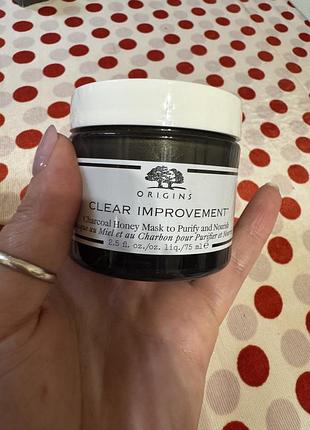 Очищуюча маска для обличчя глина і мед origins clear improvement charcoal honey mask to purity and nourish