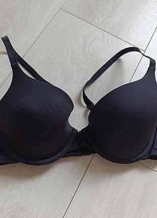 Бюстгальтер базовий бюст гладкий чорний ліф h&m 34b 75b 70c