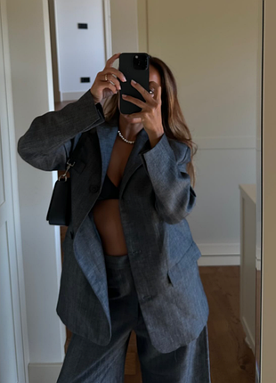 Прямой блейзер zw collection с льном zara