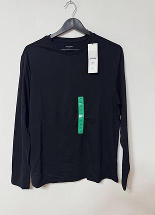Лонгслив кофта тонкая мужская черная sinsey, размер l - xl