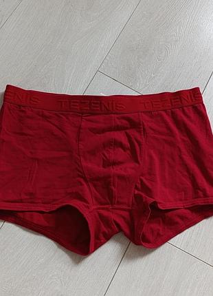 Червоні боксерки котонові труси чоловічі базові tezenis m м 10 38 46