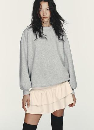 Короткое контрастное платье с воланами от zara