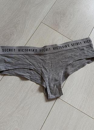 Сірі базові трусики котонові труси спортивні victoria's secret m м 10 38 46