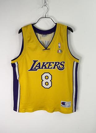 Vintage 90s champion la lakers kobe bryant #8 nba basketball jersey men's l size