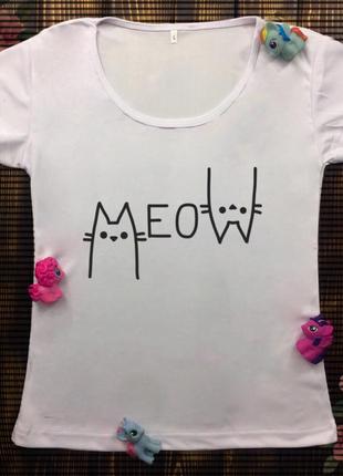 Жіноча футболка з принтом - котики meow