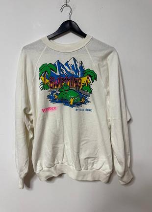 Толстовка реглан кофта мужская белая relaxed over size, размер l - xl