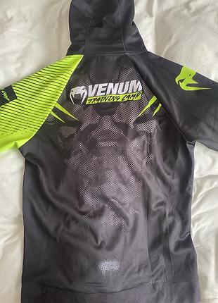🔥 спортивна кофта з капюшоном venum чорна/салатова