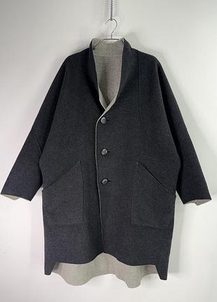 Vintage issey miyake reversible double-faced wool coat unisex m size