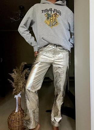 Сріблясті штани прямого крою від river island