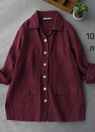 100% льон, сорочка, жакет b •b design — jytte meilvang для h&amp;m, м, l