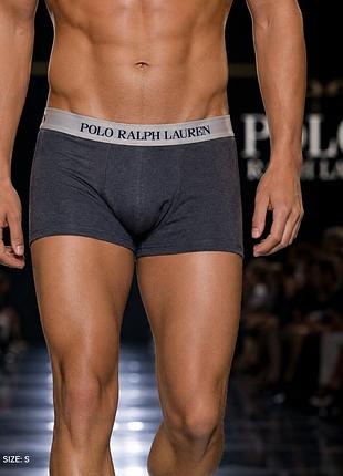 Чоловічі боксери polo ralph lauren темно-сірі s бавовна