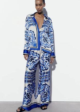 Атласная рубашка zara