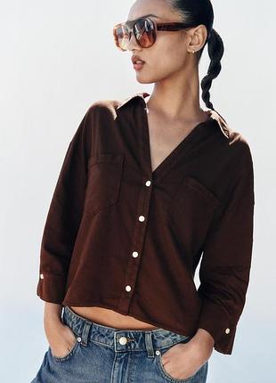 Струящаяся льняная рубашка от zara