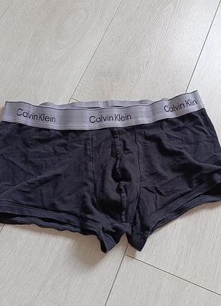 Черные боксерки коттоновые трусы мужские базовые calvin klein l xl 12 14 40 42 48 50