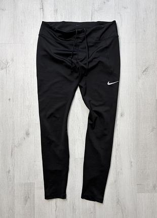 Жіночі легінси nike dri-fit (db4377-010) спортивні чорні для бігу та фітнесу розмір l