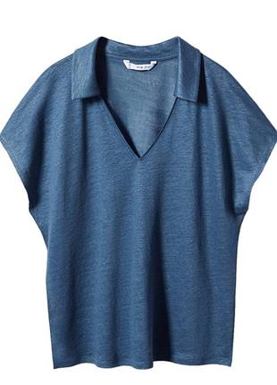Нова лляна футболка поло mngo premium linen m l