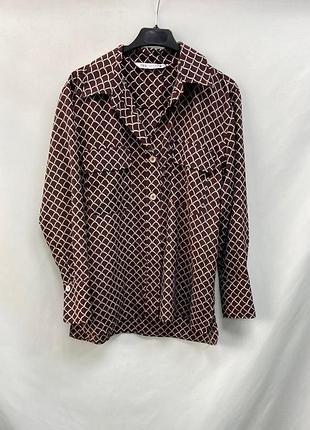 Zara сорочка коричнева