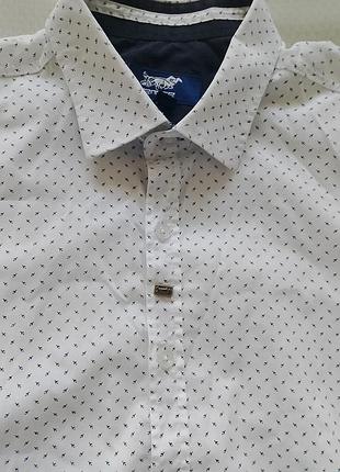 Стильная мужская рубашка хлопковая бренда enisse (m, slim fit)