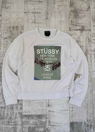 Світшот stüssy вінтажний білий, розмір m