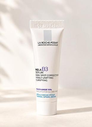 La roche-posay mela b3 serum niacinamide 10% 3 мл – сироватка від пігментації та постакне (без коробки)