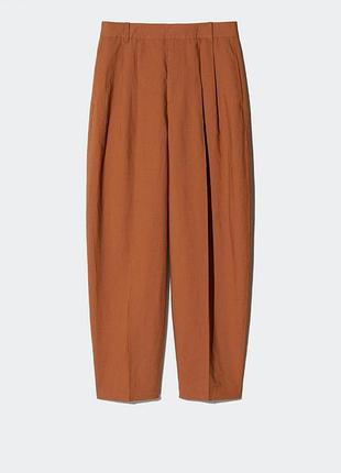 Новые стильные брюки баррел barell uniqlo терракотовые