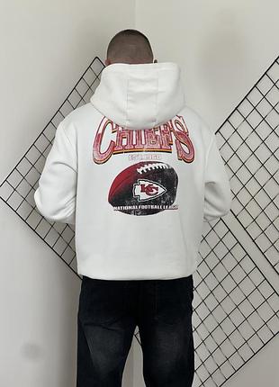 Біле щільне оверсайз худі primark nfl kc chiefs