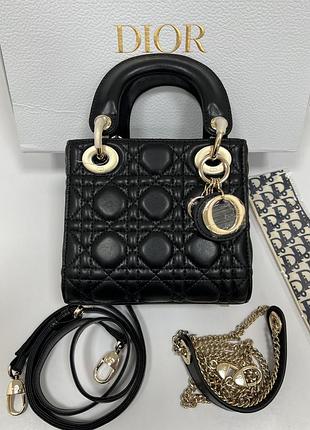 Dior mini lady dior bag black/gold