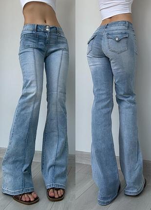 Джинсы 38 т средняя талия посадка голубын клеш flared bootcut y2k vintage винтаж 2000ые