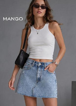 Нова джинсова міді спідниця mango s (2)