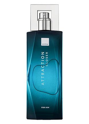 Туалетна вода attraction closer для нього 75 мл avon оновлений дизайн