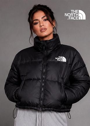 Нова жіноча зимня об'ємна чорна пухова куртка the north face