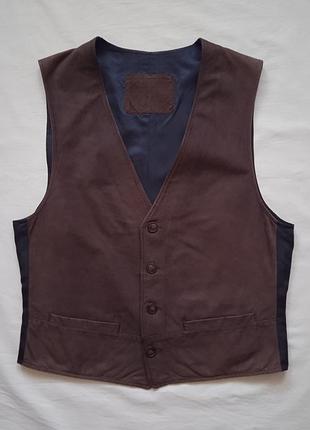 Кожаная жилетка big l genuine lambskin размер s/44