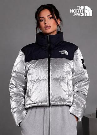 Нова жіноча зимня об'ємна коричнева пухова куртка the north face