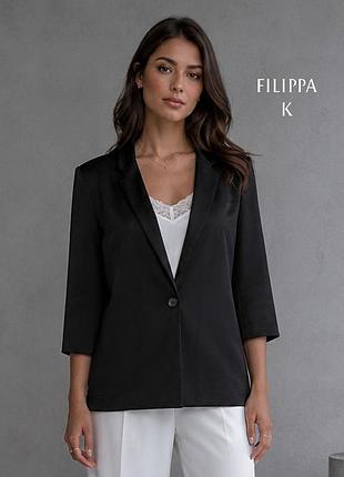 Жіночий мінімалістичний чорний піджак на ґудзику filippa k м