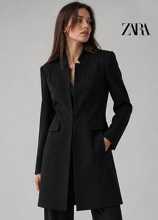 Новий чорний приталений жакет zara s