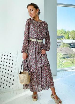 Принтована сукня з креп шифону l-xl