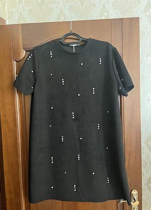 Сукня під замшу zara,з камінчиками .розмір хл