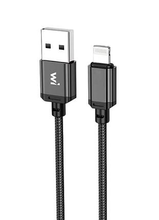 Кабель wibrand cobra nylon charging data cable for ip 1m black