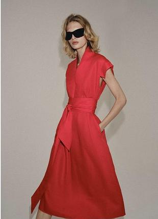 Лльняні сукня міді zw collection zara