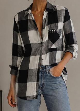 Стильная рубашка, блузка tm zara basic в клетку.