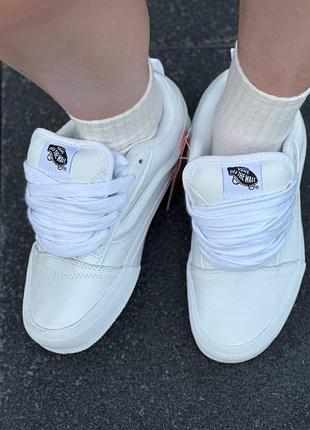 Vans knu skool white leather premium білі