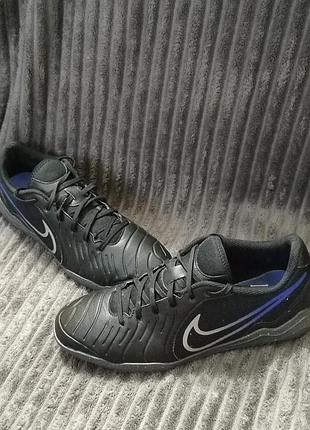 Футзалки nike tiempo legend 10 academy ic.  44 размер, черного цвета