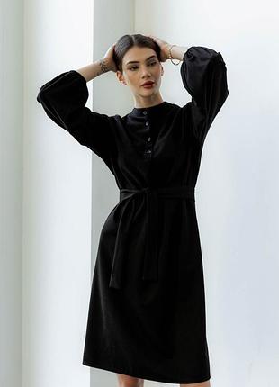 Черное платье из замш диагонали xxl-3xl