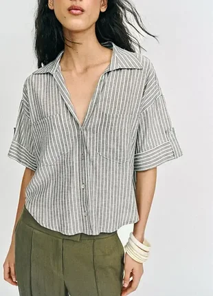Сорочка zara з льоном розмір s