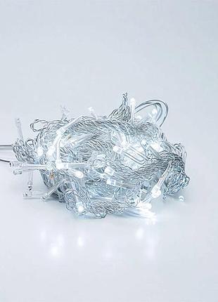 Новорічна гірлянда штора 2х2 м 80 led кімнатна білий провід білий zwm2280ledw