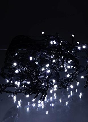 Новорічна гірлянда вулична бахрома 6 м 105 led чорний провід білий 6мbw