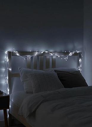 Новорічна кімнатна гірлянда нитка 6 м 50 led білий провід білий w50led6mww