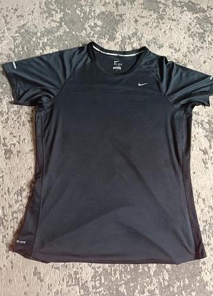 Спортивна бігова футболка nike miler dri-fit оригінал / чорна футболка найк xl