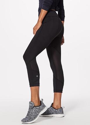 Чорні легенси з сіткою позаду lululemon