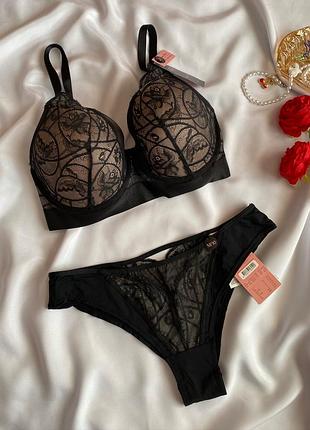 Компанія білизни жіночої в чорному кольорі з бежевим від hunkemoller